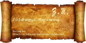 Zöldhegyi Marianna névjegykártya